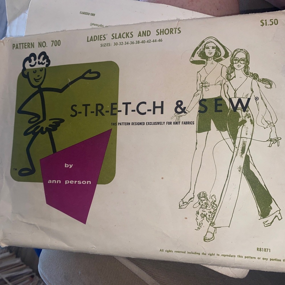 Stretch & Sew 700 Ann Person Ladies Slacks Shorts Sewing Pattern Sizes 30-46
